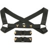 XR Brands Chest Harness &amp; Armbands Juodas Stretch Adjustable Set