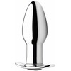 XR Brands Chrome Blast Small Metal Plug Rechargeable Vibrating Remote