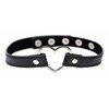 Xr Brands Dark Heart Chrome Heart Juodas Vegan Leather Adjustable Choker