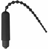 XR Brands Dark Rod Juodas Vibrating Beaded Silicone Urethral Device 24cm