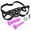 XR Brands Double-G Deluxe Vibrating Strap-On System Violetinė Set