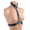 XR Brands Strict Adjustable Women’s Chest Harness Leather-Look Juodas