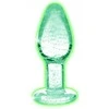 Xr Brands Booty Sparks Glow-In-The-Dark Glass Plug Small - Luminous Borosilicate