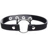 XR Brands Kinky Kitty Slim PU Leather Choker Juodas Adjustable Ring