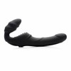Slim Rider Ribbed Wireless Strapless Strap-On by XR Brands, Silicone, Juodas
