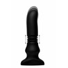XR Brands Vibrating &amp; Thrusting Silicone Plug with Remote, Juodas