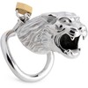 Xr Brands Master Series Tiger King Stainless Lockable Chastity System, Sidabrinis
