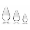 XR Brands Triple Cones Anal Plug Set 3 Sizes Transparent TPE