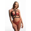 Xr Brands nsnovelties Female Body Harness S/M Juodas Vegan PU Adjustable Straps