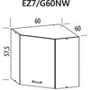 Liveo Pakabinama kampinė spintelė ELIZA EZ7/G60NW LP 60