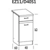 Liveo Pastatoma spintelė ELIZA EZ11/D40S1 LP 40S1 venge