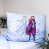 Patalynė bawełniana 140x200 Frozen Kraina Lodu 8346 Anna Elsa Olaf poszewka 70x90 melsva bałwanek dziecięca