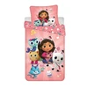 Patalynė bawełniana 140x200 Koci domek Gabi rožinė poszewka 70x90 Gabby`s Dollhouse JF 02