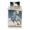 Patalynė bawełniana 140x200 Koń balta w galopie konik 4134 poszewka 70x90 horse