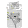 Patalynė bawełniana 100x135 Meškiukas Koala gwiazdki 7554 balta pilka dziecięca do łóżeczka Sweet Deams poszewka 40x60