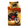 Patalynė bawełniana 140x200 Motor Motorbike Raudona juoda raudona poszewka 70x90