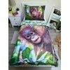 Patalynė bawełniana 140x200 Orangutan 7257 wesoła małpka liście palmy poszewka 70x90