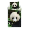 Patalynė bawełniana 140x200 Meškiukas Panda pandy liście 6435 poszewka 70x90 bear