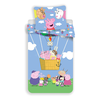 Peppa Pig Patalynė bawełniana 140x200 Świnka Peppa mėlyna kolorowa poszewka 70x90 JF 02