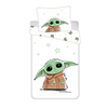 Patalynė bawełniana 140x200 Star Wars Baby Yoda balta žalia poszewka 70x90 August 23
