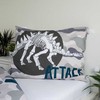 Patalynė świecąca w ciemności 140x200 Dinozaury T-Rex 7196 pilka bawełniana poszewka 70x90 młodzieżowa