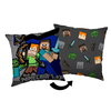 Poduszka dekoracyjna 40x40 Minecraft tryb przetrwania grafito kolorowa dvipusė JF 02