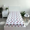 Prześcieradło bawełniane su gumką 90x200 Miki i Mini gwiazdy 2275 vaikams JF 02