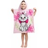 Pink Marie Cat "Rožinė flower" Vaikiškas rankšluostis-pončas, 50x115 cm