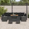 Lauko baldų komplektas Sodo Sofų Rinkinys 10 pcs Juoda poliratanas
