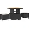 Sodo Sofų Rinkinys 10 vnt. 9-Vietų skaičius Juoda Poli ratanas