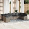 Lauko baldų komplektas Sodo Sofų Rinkinys Pilka 344 x 177,5 x 85 cm poliratanas