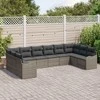 Lauko baldų komplektas Sodo Sofų Rinkinys Pilka 344 x 177,5 x 85 cm poliratanas