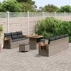 Sodo Sofų Rinkinys su pagalve 10 pcs Pilka