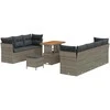 Sofa Sodo Sofų Rinkinys su pagalve su saugykla 10 pcs Pilka