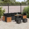 Sodo Sofų Rinkinys su pagalve 10 pcs Juoda