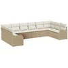 Lauko baldų komplektas Sodo Sofų Rinkinys Smėlio 344 x 177,5 x 85 cm poliratanas