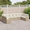 Lauko baldų komplektas Sodo Sofų Rinkinys Smėlio 344 x 177,5 x 85 cm poliratanas