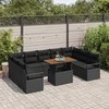 Sodo Sofų Rinkinys su pagalve 10 pcs Juoda ir Ruda