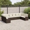 Lauko baldų komplektas Sodo Sofų Rinkinys Ruda 344 x 177,5 x 85 cm poliratanas