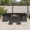 Lauko baldų komplektas Sodo Sofų Rinkinys 10 pcs Juoda poliratanas