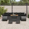 Sodo Sofų Rinkinys su pagalve su saugykla 10 pcs Juoda
