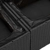 Sodo Sofų Rinkinys su pagalve su saugykla 10 pcs Juoda