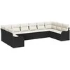 Lauko baldų komplektas Sodo Sofų Rinkinys Juoda 344 x 177,5 x 85 cm poliratanas