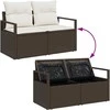Sodo Sofų Rinkinys su saugykla 10 pcs Ruda Poli ratanas