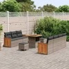 Sodo Sofų Rinkinys su pagalve 10 pcs Pilka