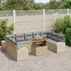 Sodo Sofų Rinkinys 10 pcs smėlio ir šviesiai pilkos spalvos
