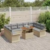 Sodo Sofų Rinkinys 10 pcs smėlio ir šviesiai pilkos spalvos