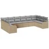 Lauko baldų komplektas Sodo Sofų Rinkinys Smėlio 344 x 177,5 x 85 cm poliratanas