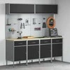 Darbo spintos rinkinys su stalčių su saugykla 10 pcs Juoda