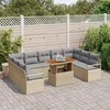 Sodo Sofų Rinkinys su pagalve 10 pcs Bežinė ir pilka